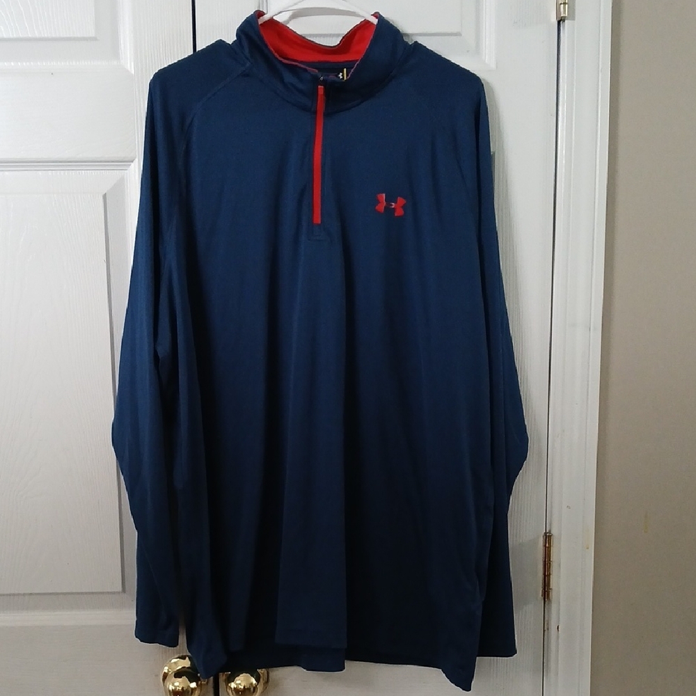 Under Armour Loose Navy Blue  Pull over Jacket  w/ Zipper  Sz 2XL NWOT